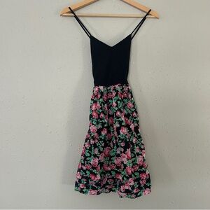 PINK Victoria's Secret Black Floral Mini Dress Stretch Casual Comfy Spring XS
